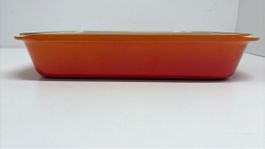 Gusseiserne Backform orange rechteckig 