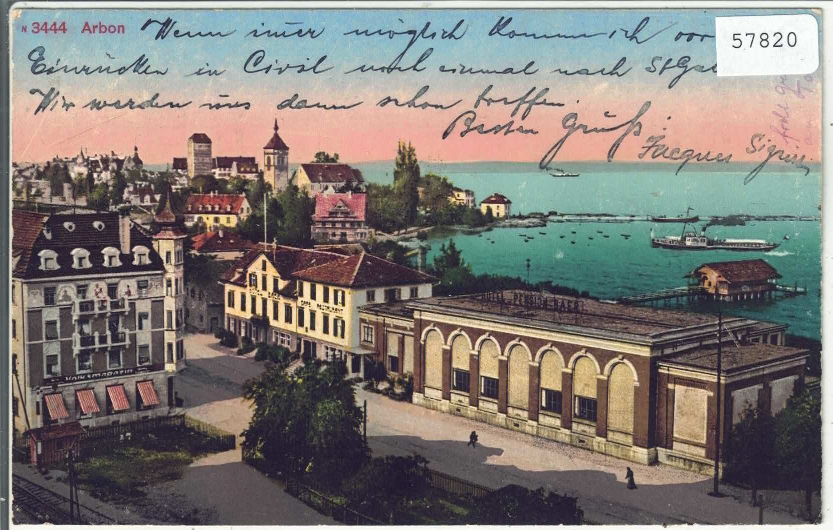Ansichtskarten: Arbon - Stadtpartie - Litho – Gebraucht aus Ettingen von Kartenplanet