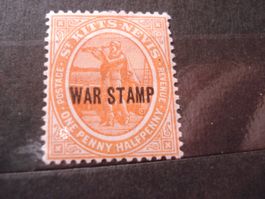 Alte Marke St Kitts Nevis, Üdruck War Stamp *