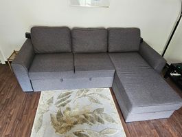 IKEA FRIHETEN Eckbettsofa mit Bettkasten Grau