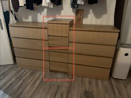 2 x IKEA MALM Kommode 2 Schubladen Eiche weiss 40x55cm