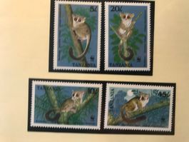 WWF Tansania 1989 Galagos Affen Satz postfrisch