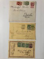 Belgien 1905-26, 9 Ganzsache je mit Zusatzfrankatur