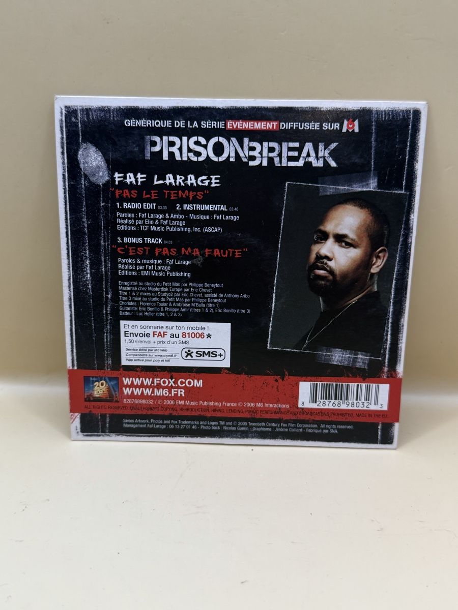 CD: Faf Larage - Pas le Temps CD Single Prison Break – Usato da Genève venduto da sho_67qj 1