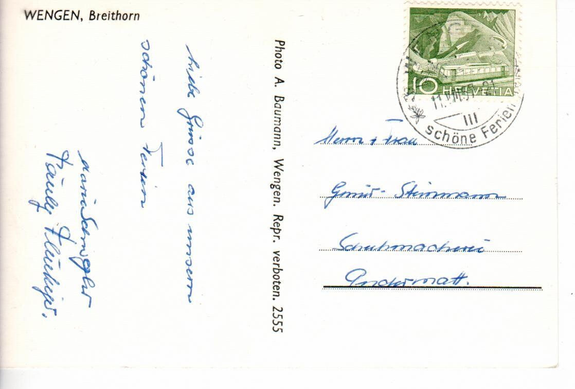 Cartoline postali: Wengen – Usato da Wolhusen venduto da Curver9 1