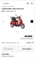 Elektroroller LUXXON E3800 rot mit Betriebsanleitung