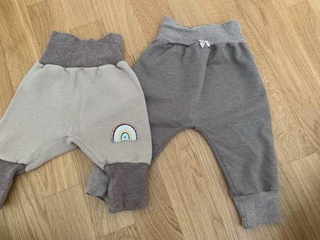 Hosen 2er Set Grösse 62/68 beige/grau