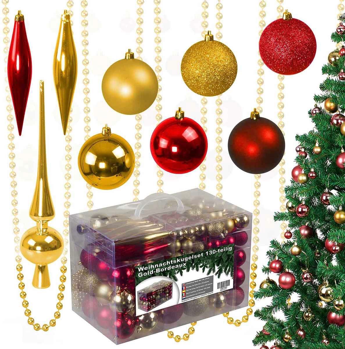 Tutte le decorazioni: Riesen Weihnachtskugelset 130 tlg Gold/Bordeaux – Nuovo e nell'imballaggio originale da Basel venduto da Seifehuesli