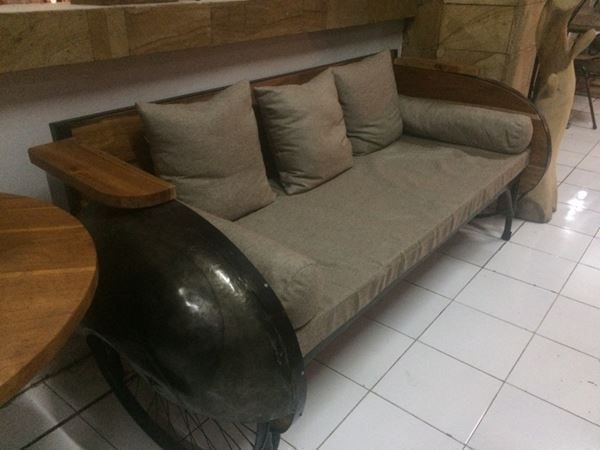 Sofas: Sofa Rikscha Couch Polstermöbel Loungesofa Sitzmöbel Teak – Neu und originalverpackt aus Daisendorf von Wohn-Kult 2