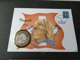 Schweiz 1995, 5 Ecu - Vreneli  - Münzbrief