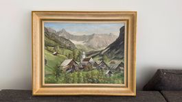 Ölgemälde Berglandschaft signiert E. Pfister, gerahmt