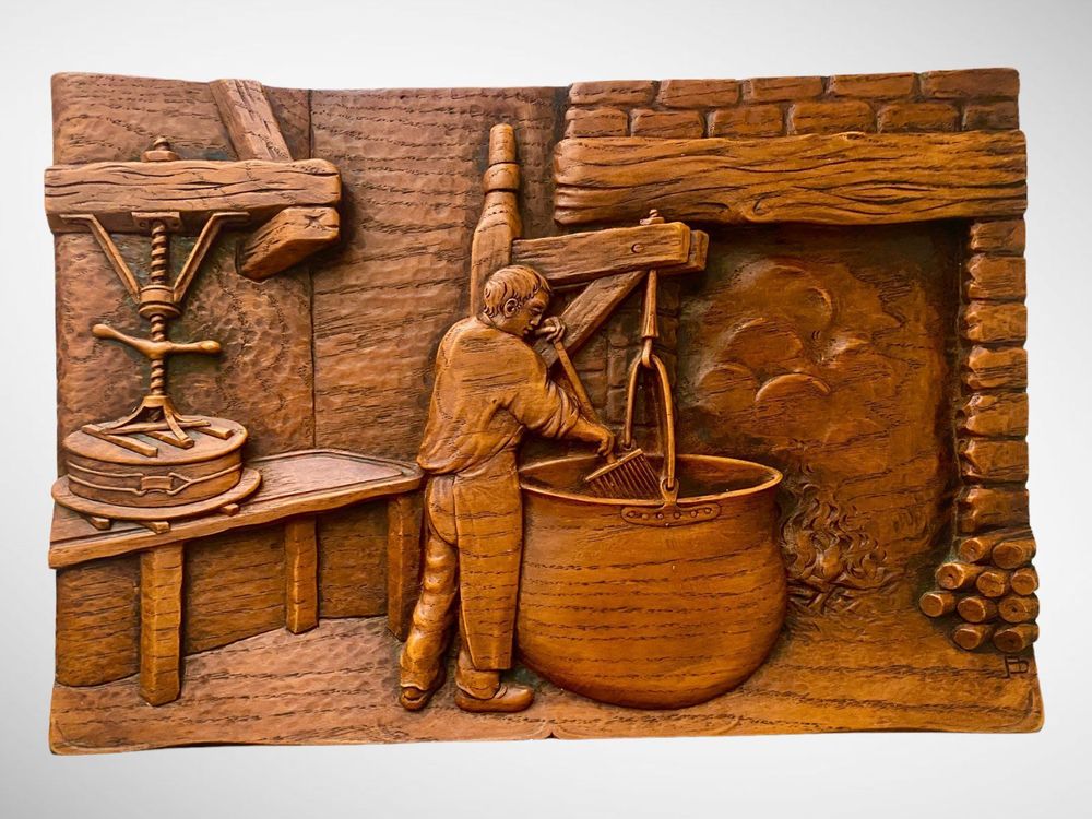 Plateau à fromages vintage en bois - Couteau inclus