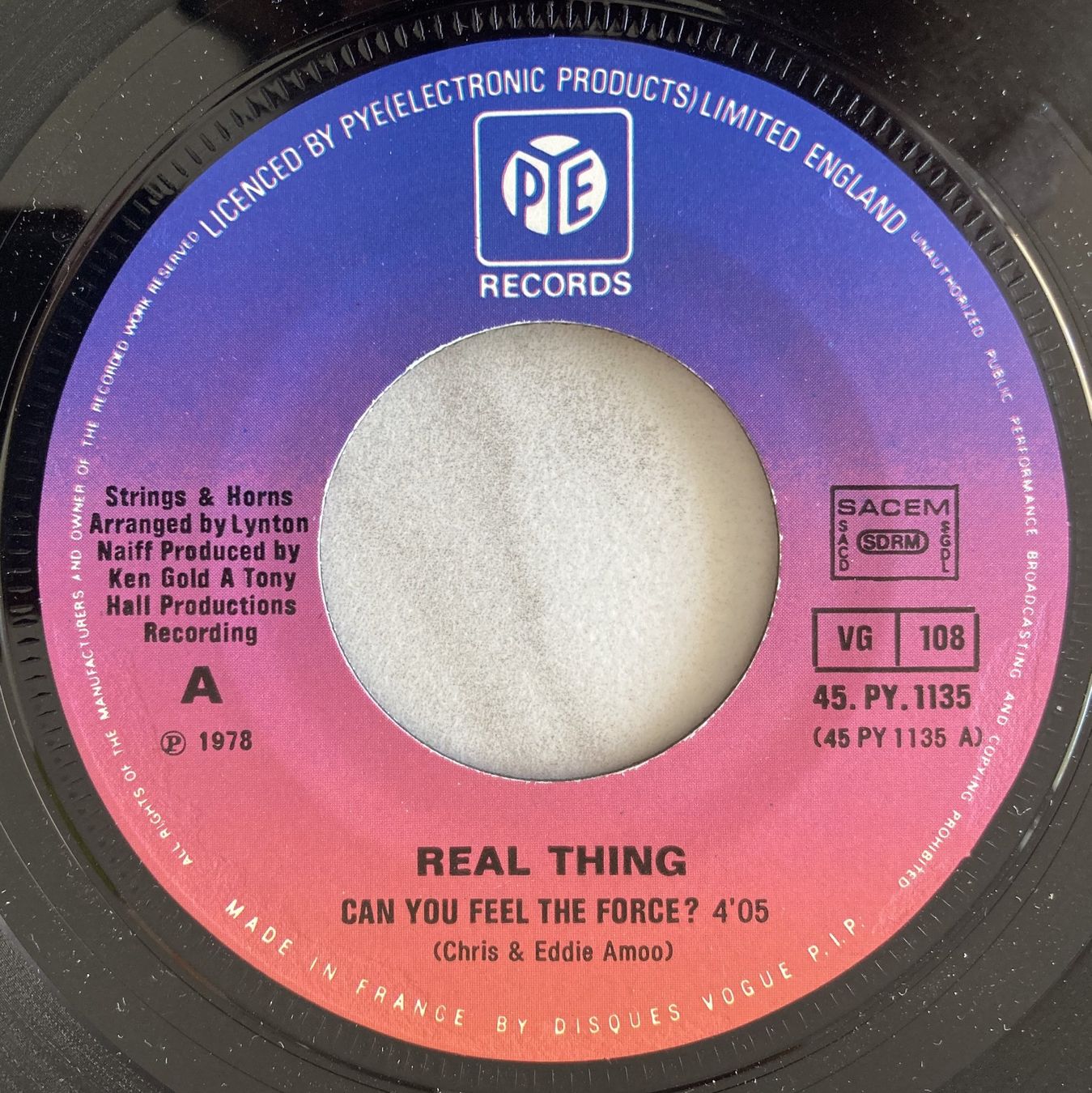 Vinyles: THE REAL THING - CAN YOU FEEL THE FORCE ? – D'occasion à Bottens par hotter-than-hell 2