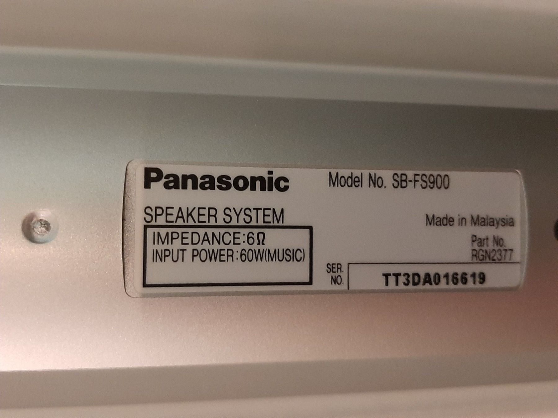 Panasonic Lautsprecher: 2 Panasonic SB-FS 900 - Lautsprecher – Gebraucht aus Porza von ulletta1 1