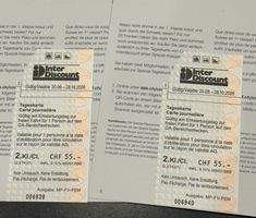 2x SBB Inter Discount Spezial Tageskarte 2. Klasse