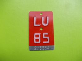 Velonummer / Fahrradnummer LU 85