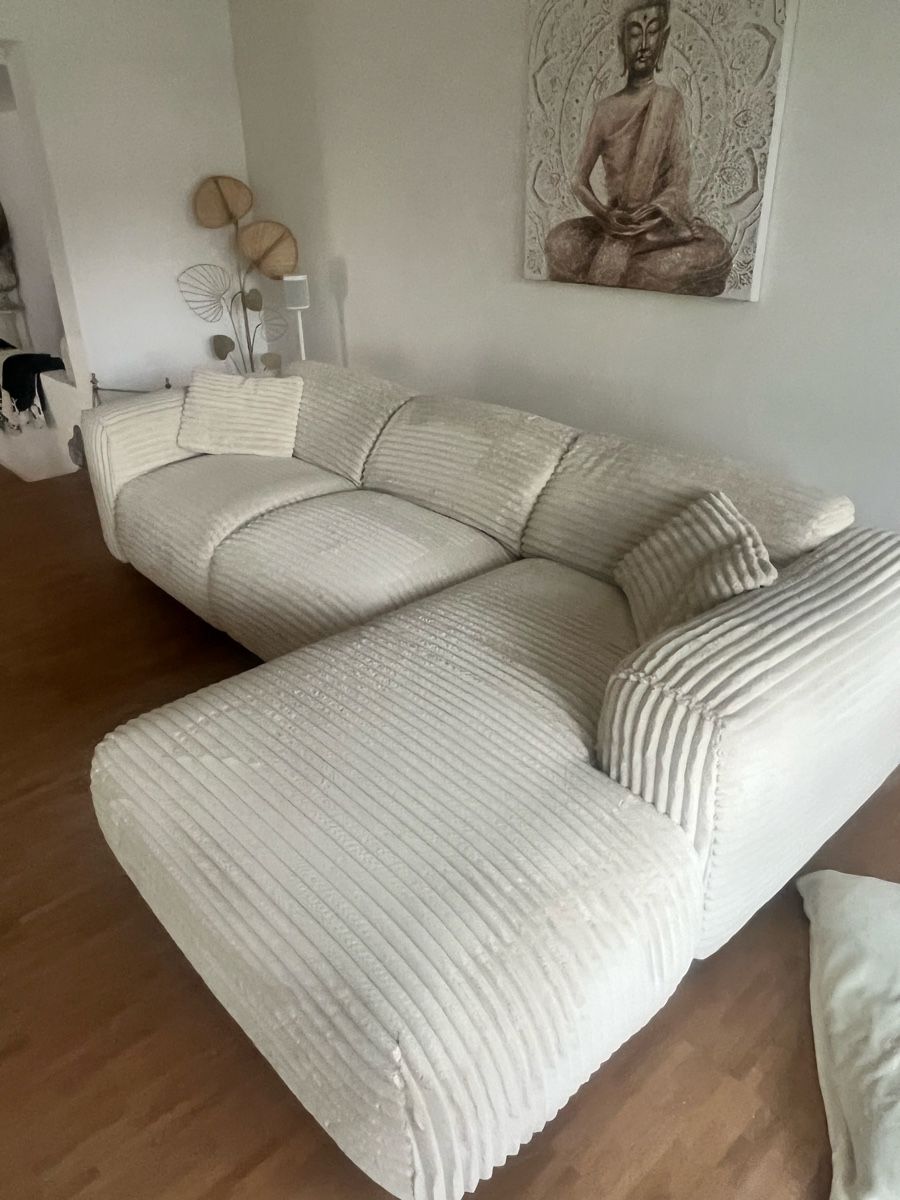 Divani: Grosses Ecksofa grob gerippter Cord – Usato da Thun venduto da surfbeach 2