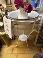 Antiker Waschtischständer shabby mit Email Waschbecken