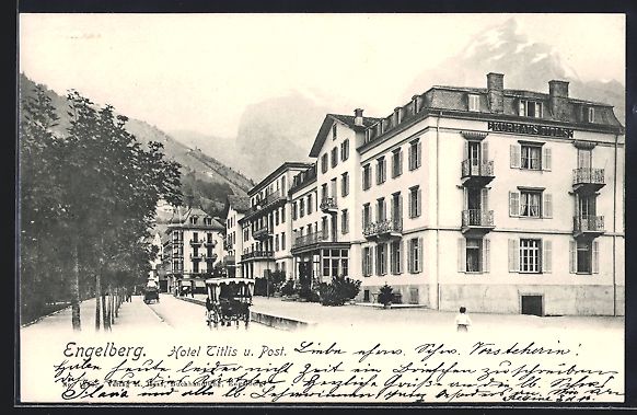 Cartoline postali: AK Engelberg, Hotel Titlis und Post – Usato da Berlin venduto da bartko-reher
