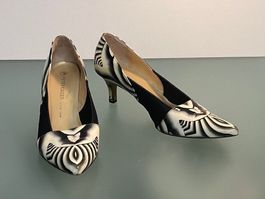 Peter Kaiser Pumps Gr. 39 Retro Design schwarz/weiss