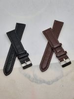 2-teiliges Uhrenarmband aus schwarzem/braunem Kunstleder neu