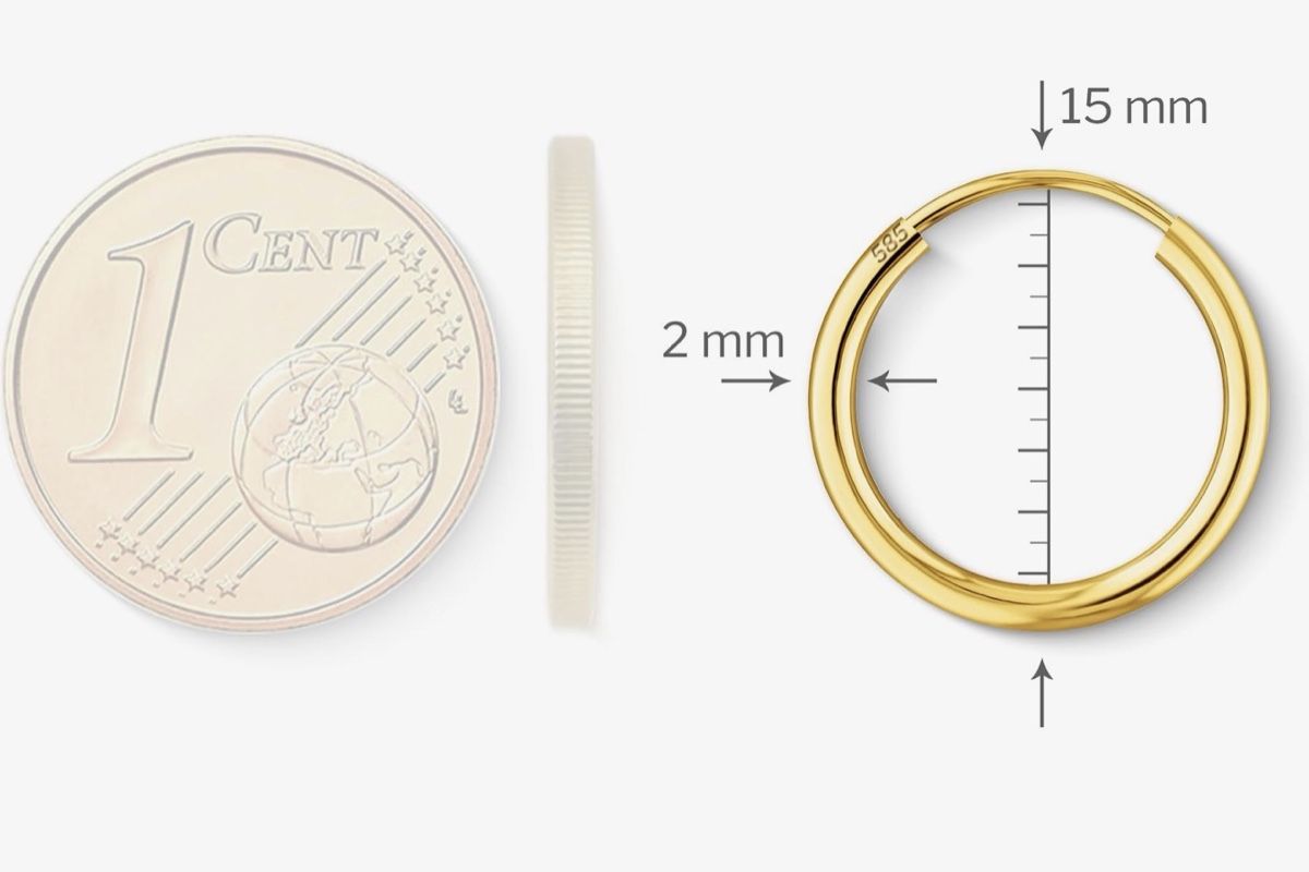 Orecchini pendenti & Orecchini a lobo: Creolen Gold 585 Echtgold  – Nuovo e nell'imballaggio originale da Hemmental venduto da GoldWert1 1