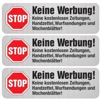 3x Sticker Stop keine Werbung