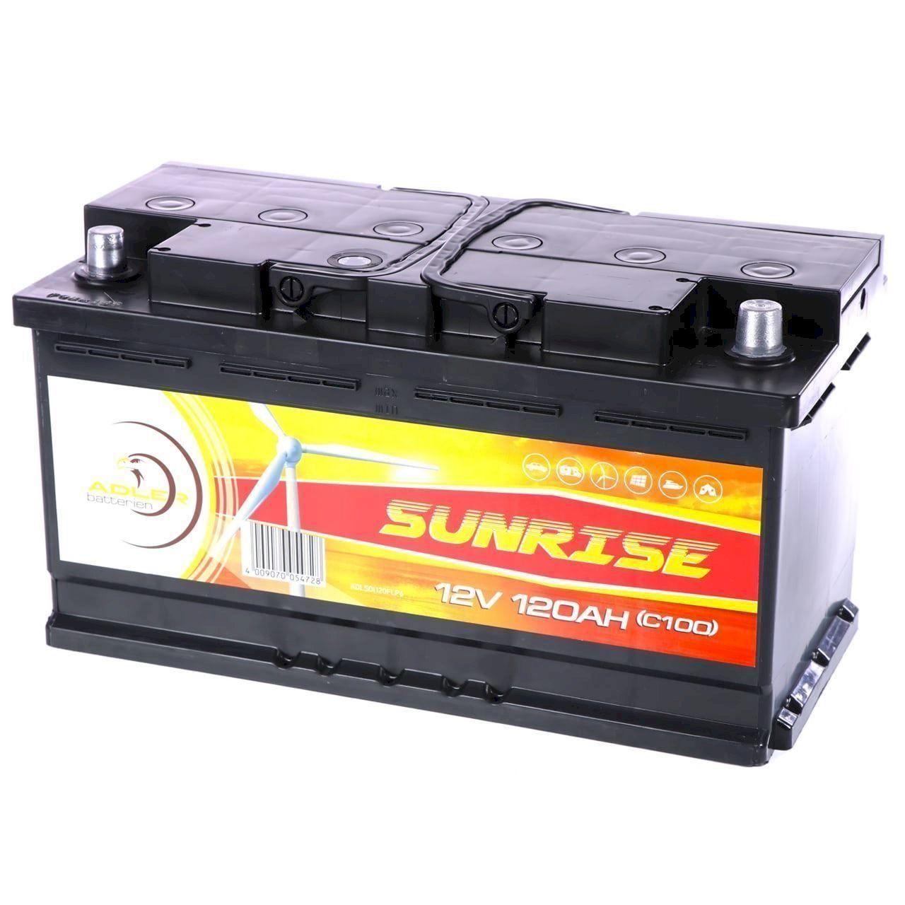 Elettrotecnica: Adler Sunrise 12V 120Ah C100 – Nuovo e nell'imballaggio originale da Bottighofen venduto da zaap 1