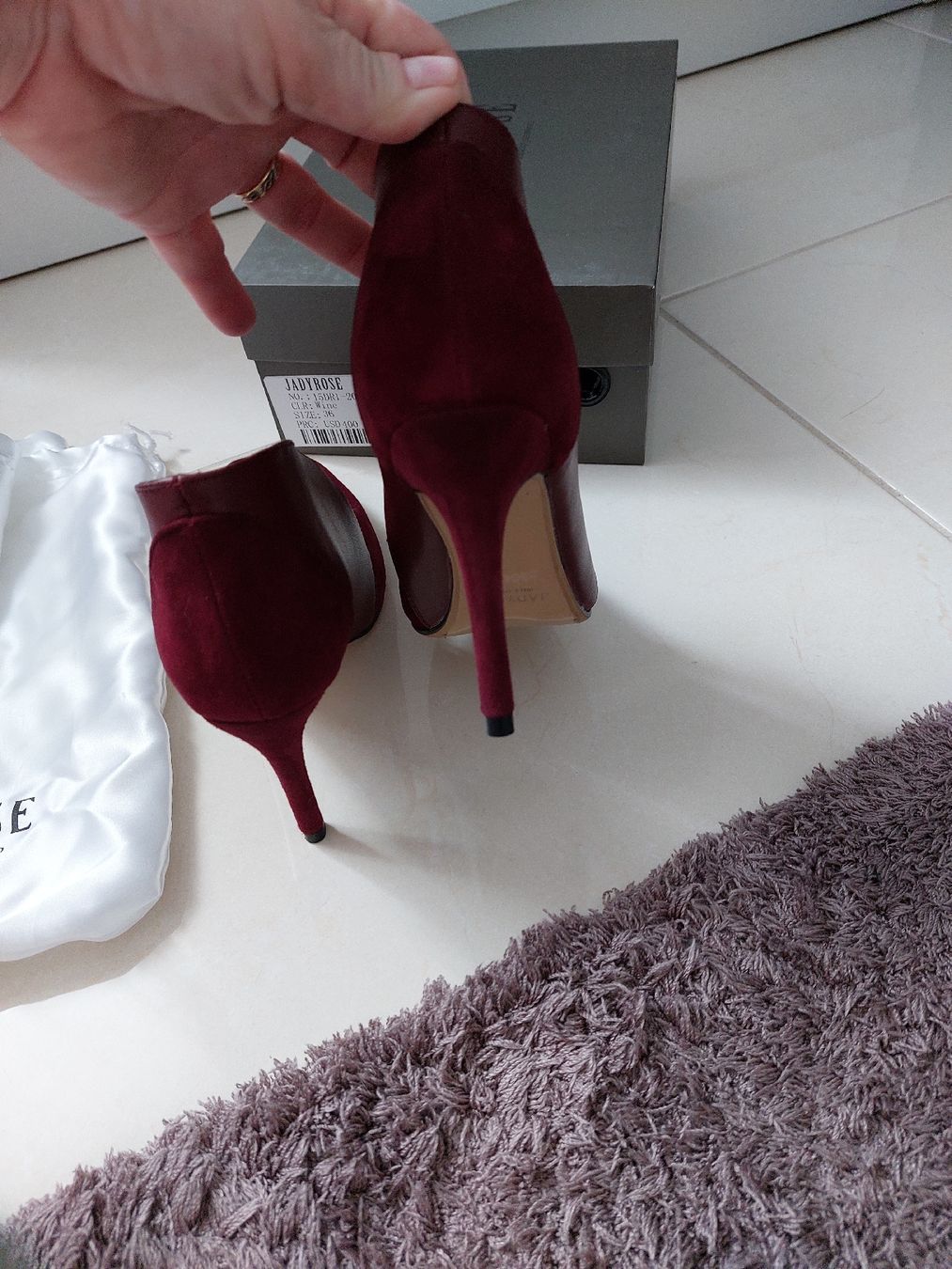 Scarpe da donna: Escarpin Jadyrose,bordeaux, cuir et daim véritable – Nuovo e nell'imballaggio originale da Formangueires venduto da Fabienne1974 4