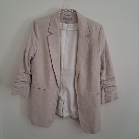 H&M Linen Summer Blazer Size M Beige
