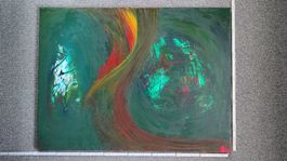 Abstraktes Acrylbild, handgemalt 80x60cm