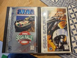 2 jeux Sega Saturn: Solar Eclipse, SEGA Rally,  US Ntsc 