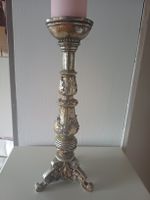 Kerzenständer antik Stil Metall, silber mit Patina