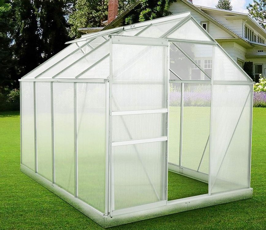 Aluminium Gewächshaus für den Garten 250 x 190 cm 6 mm P Kaufen