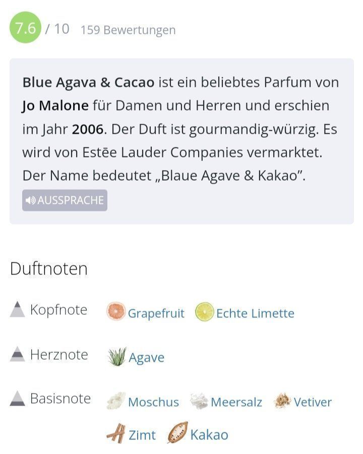 Jo Malone Parfum & Eau de Toilette: 2 ml JO MALONE BLUE AGAVA & CACAO ABFÜLLUNG – Neu (gemäss Beschreibung) aus St. Gallen von CaliSunshine 3