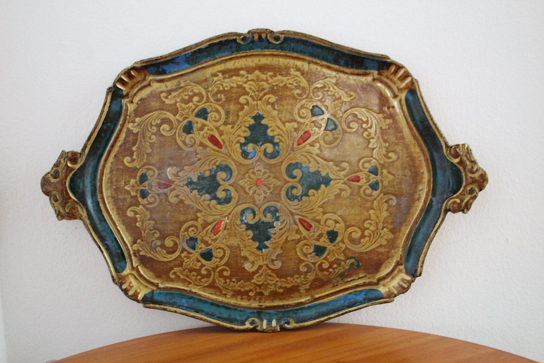 Piatti di portata: Vintage Florentiner Tablett. 51 cm x 35 cm – Usato da Locarno venduto da fripui 2