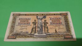 5000 Drachmen Geldschein, Griechenland, Jahr 1942, Antik