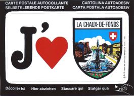 LA CHAUX - de- FONDS, carte autocollante