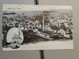 Alte PK / Gruss aus Cham - Gelaufen Bahnpost 1918