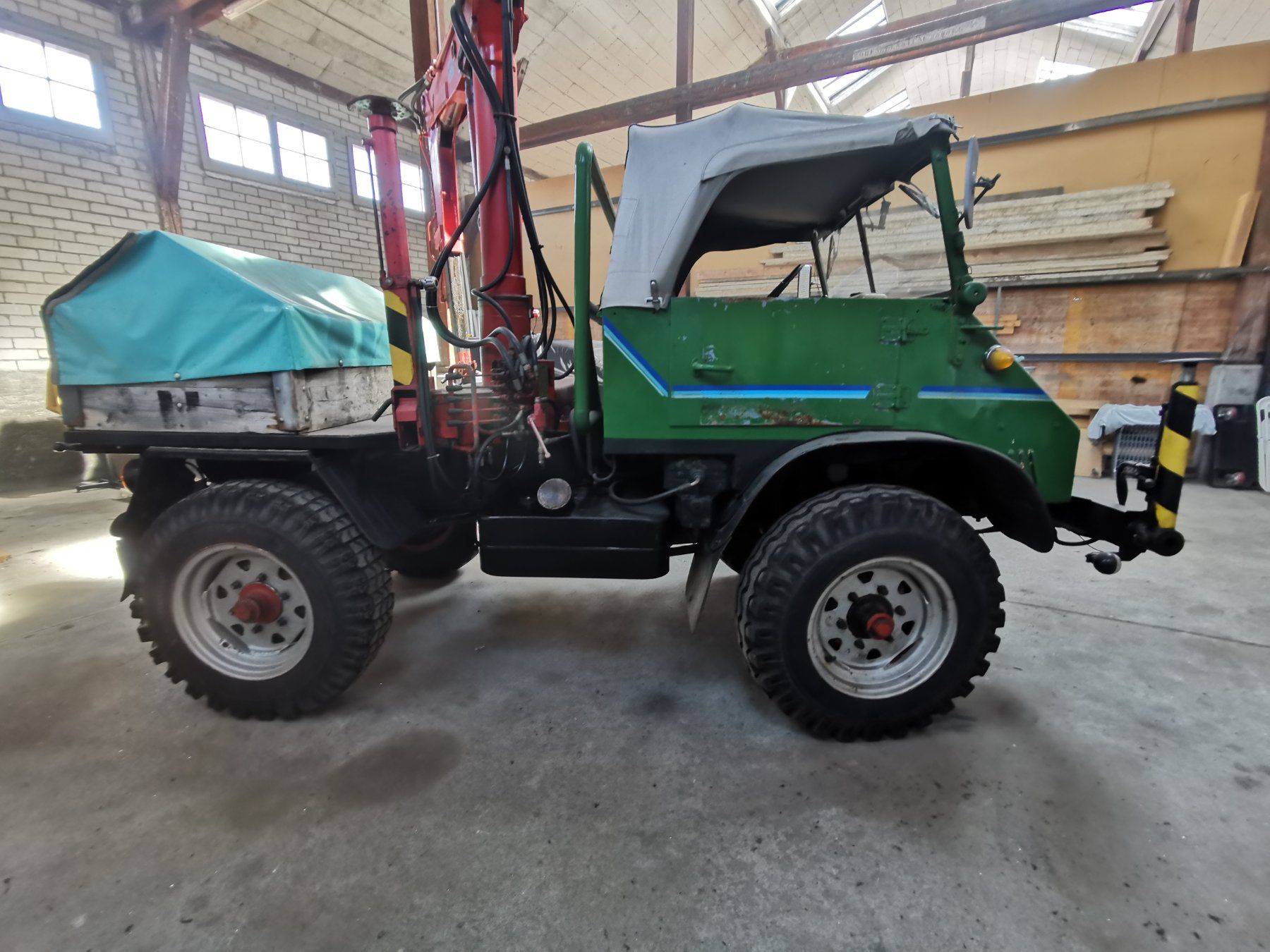 Veicoli commerciali: Ur-Unimog SFT 850 JG.1963/mit RUSTAG Kran – Usato da Biberstein venduto da Stoebsu 4
