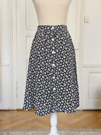 Sommer Rock mit Blumenmuster, Gr. XS