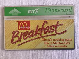 Telefonkarte British Telecom Mc Donald‘s Breakfast