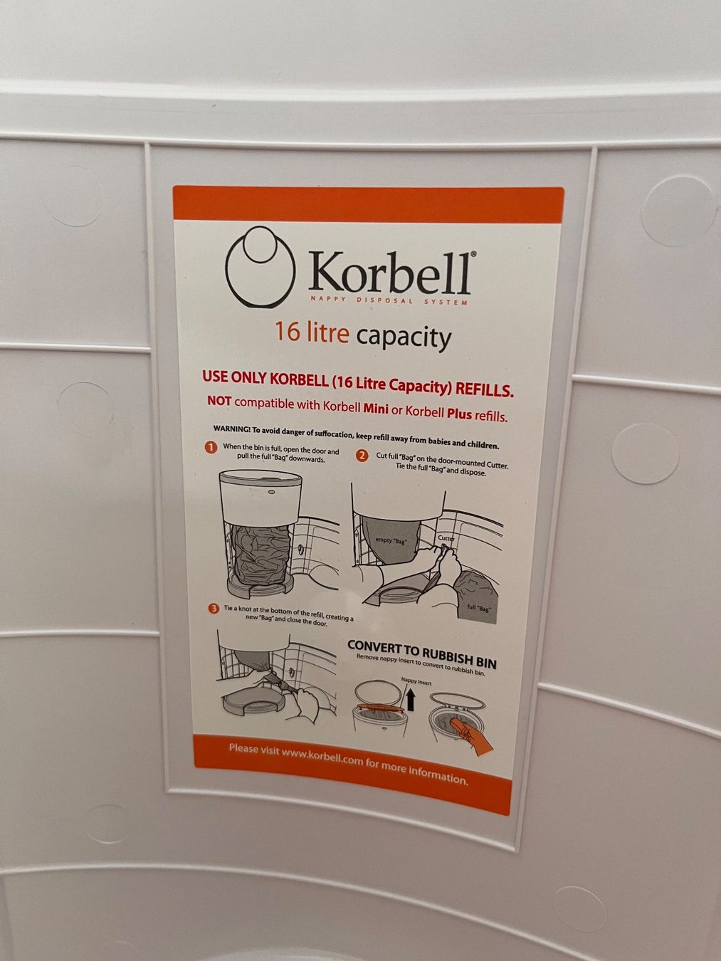 Abfalleimer: Windeleimer Korbell weiss grau - top! – Gebraucht aus Zürich von WintiZH14 3