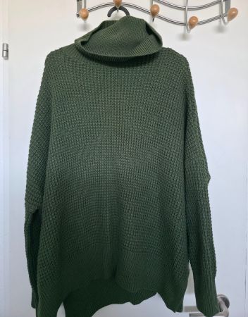 Vero Moda Olive Green Knit Cowl Neck Sweater