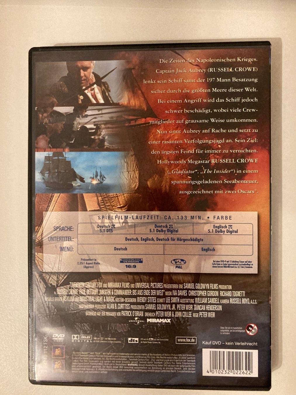 Tutti i DVDs: DVD | MASTER AND COMMANDER – Usato da Basel venduto da Nofretete39 1