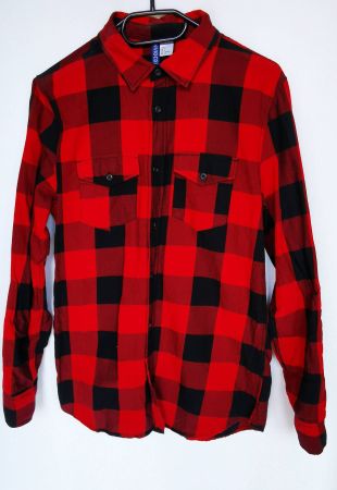 H&M kariert Holzfäller Hemd, Rot/Schwarz, Gr. S /