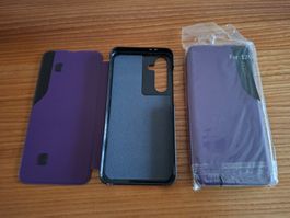 1.5cm breites Flip Case für Samsung S24FE und A56, Violett