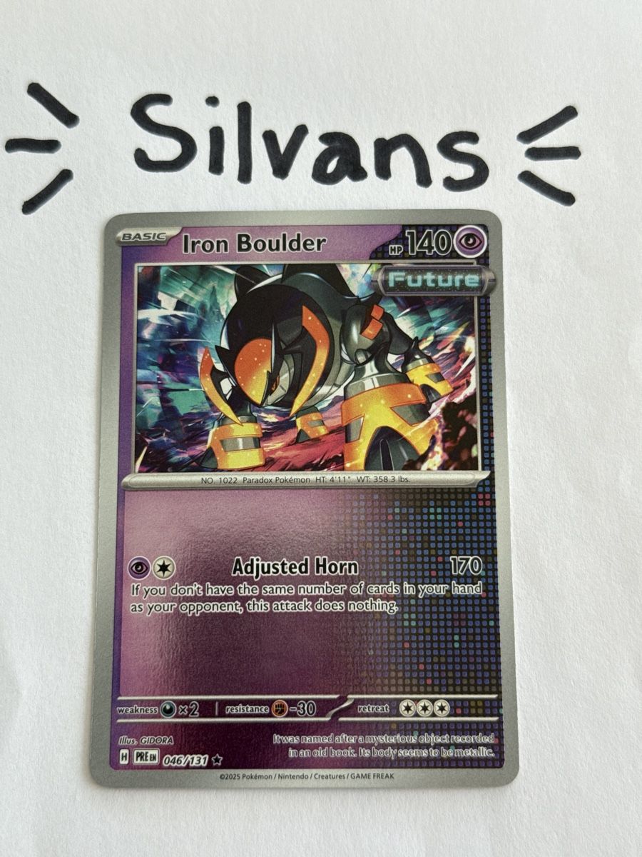 Pokémon Carte collezionabili: Iron Boulder Reverse Holo 046/131 Prismatic Evolutions EN – Nuovo (secondo la descrizione) da Wil SG venduto da Silvans