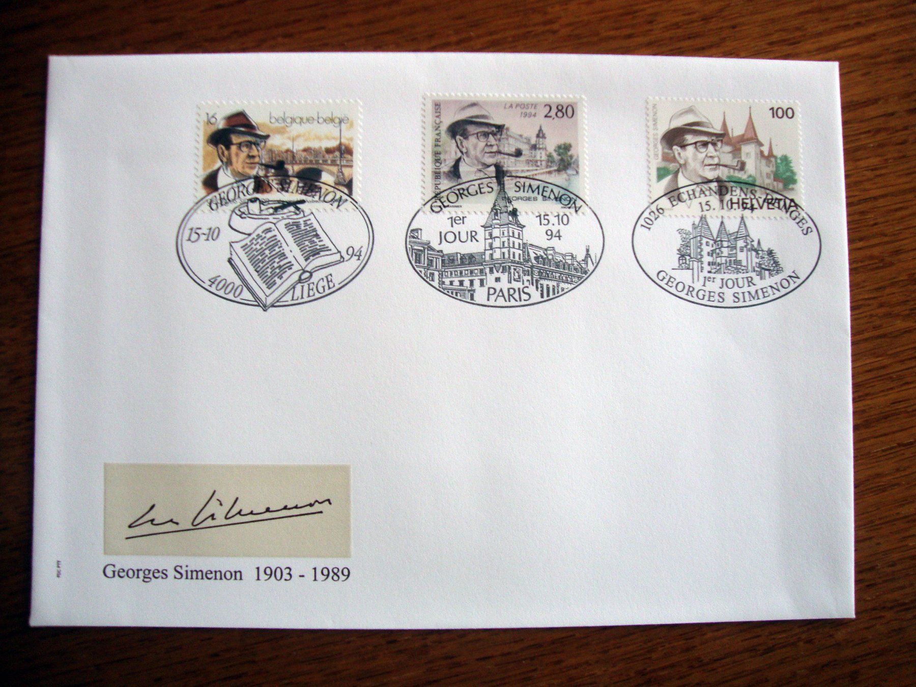 Alle Briefmarken: Georges Simenon FDC Weihnachtskarte 1994 – Neu (gemäss Beschreibung) aus Döttingen von Kubuli1