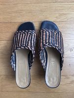 Stylish woven leather slide sandals